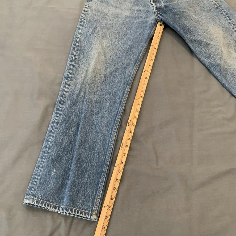 Vintage Levis 501 Jeans Mens 38x33 (34x29) Blue Light Wash Straight Leg Button